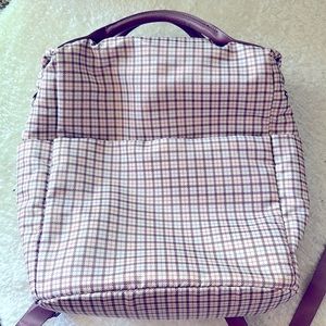 a new day | Purple Plaid Backpack | Top zipper